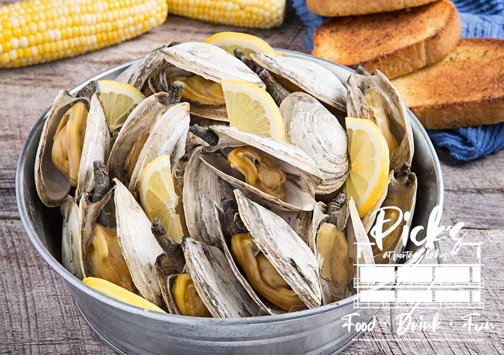 Pick’s 3rd Annual Clam Bake Sept 26th & 27th 1 dozen clams, ½ chicken, red skins, corn on the cobb, clam chowder